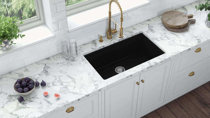 Ruvati 27-inch Fireclay Undermount / Drop-in Topmount Kitchen Sink Single Bowl - RVL2707