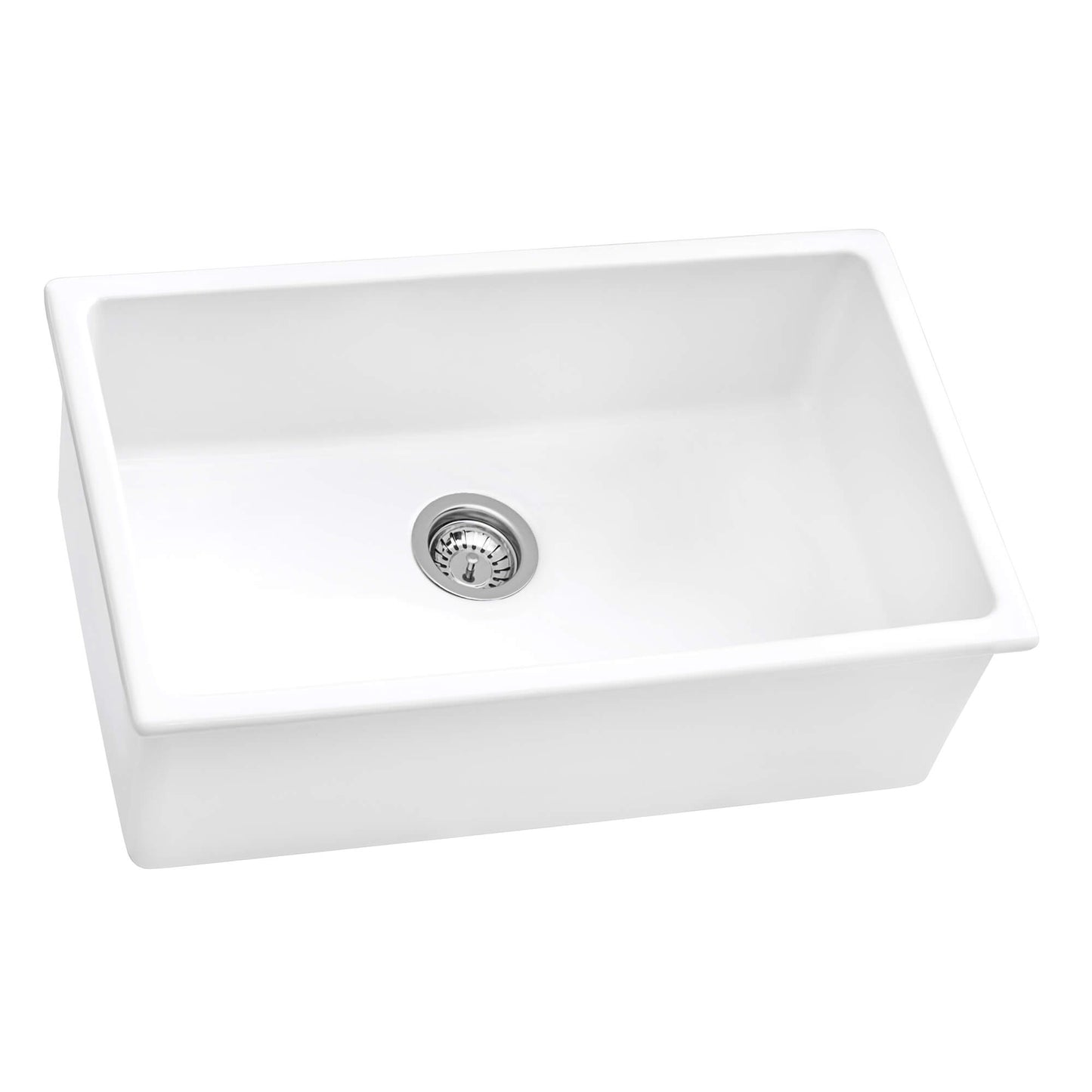 Ruvati 27-inch Fireclay Undermount / Drop-in Topmount Kitchen Sink Single Bowl - RVL2707