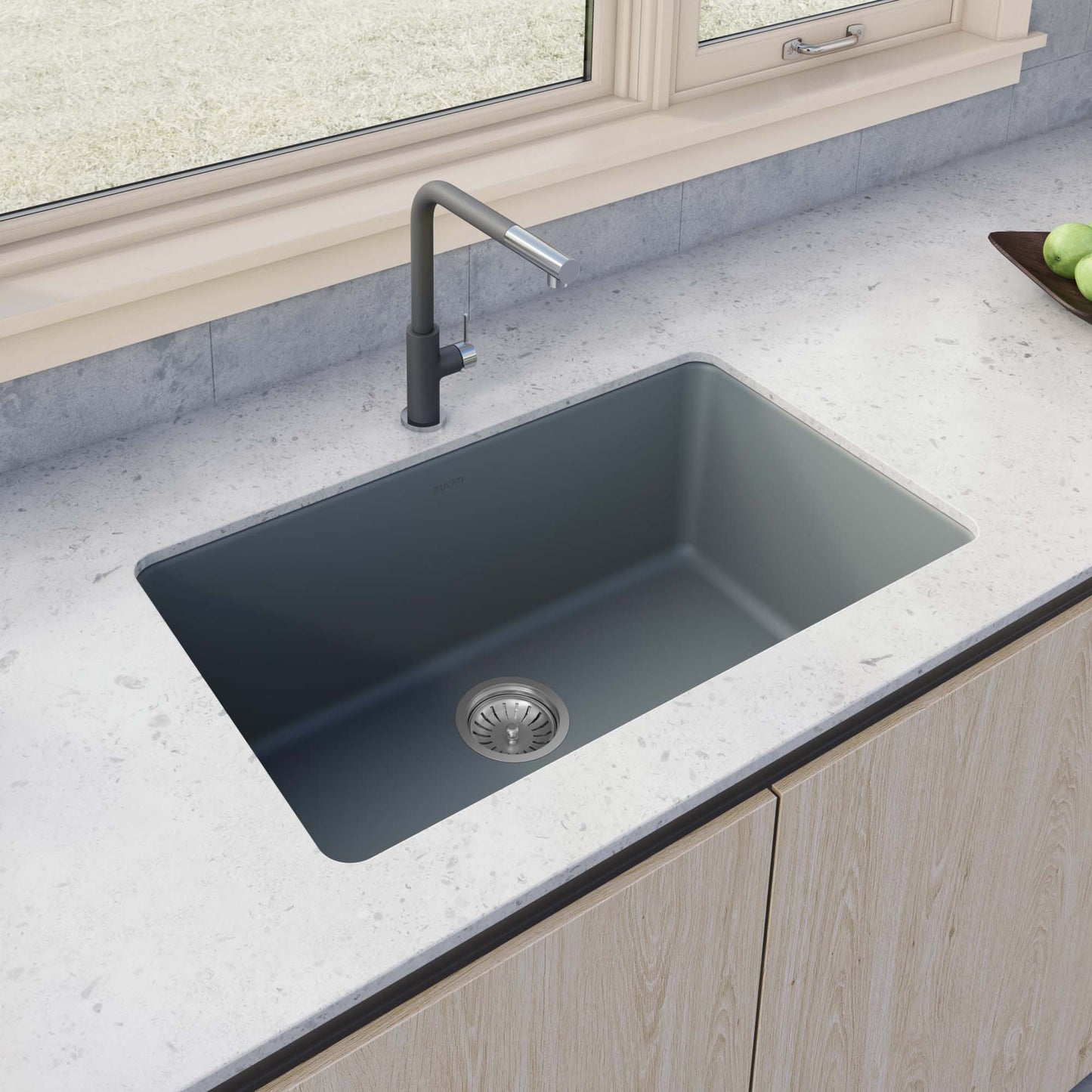 Ruvati 30-inch Fireclay Undermount / Drop-in Topmount Kitchen Sink Single Bowl - RVL3030