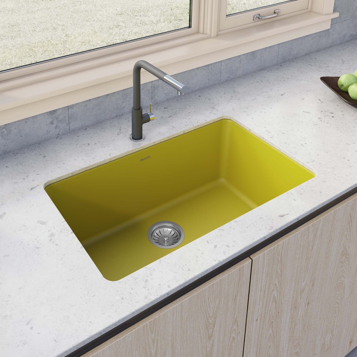 Ruvati 30-inch Fireclay Undermount / Drop-in Topmount Kitchen Sink Single Bowl - RVL3030