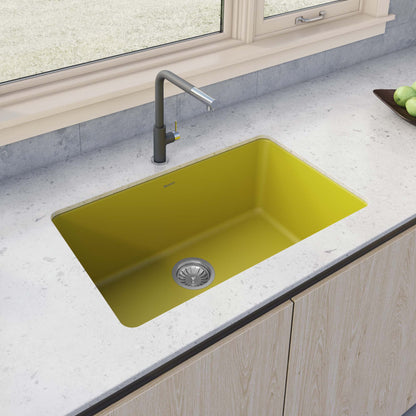 Ruvati 30-inch Fireclay Undermount / Drop-in Topmount Kitchen Sink Single Bowl - RVL3030