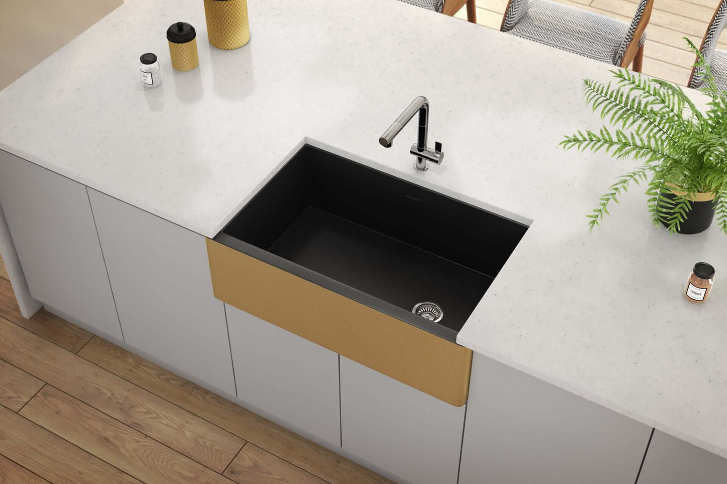 Ruvati 30-inch Fireclay Farmhouse Offset Drain Kitchen Sink Single Bowl - RVL4018