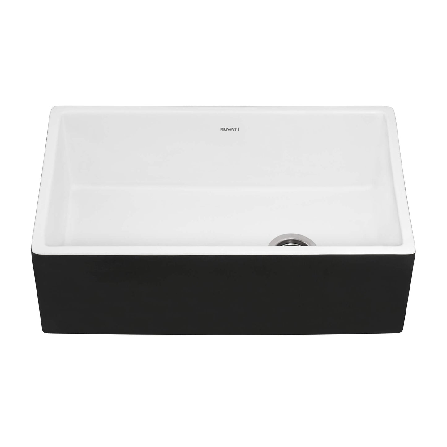 Ruvati 30-inch Fireclay Farmhouse Offset Drain Kitchen Sink Single Bowl - RVL4018