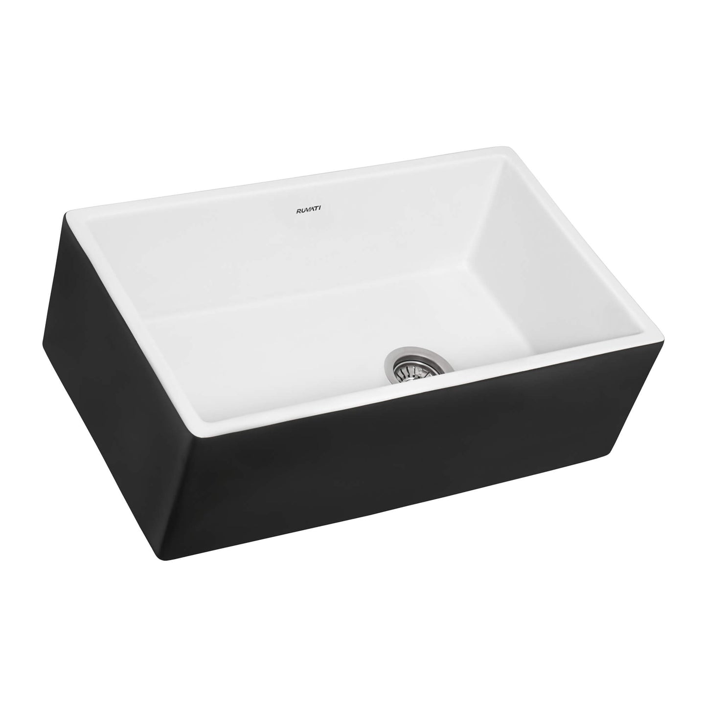 Ruvati 30-inch Fireclay Farmhouse Offset Drain Kitchen Sink Single Bowl - RVL4018