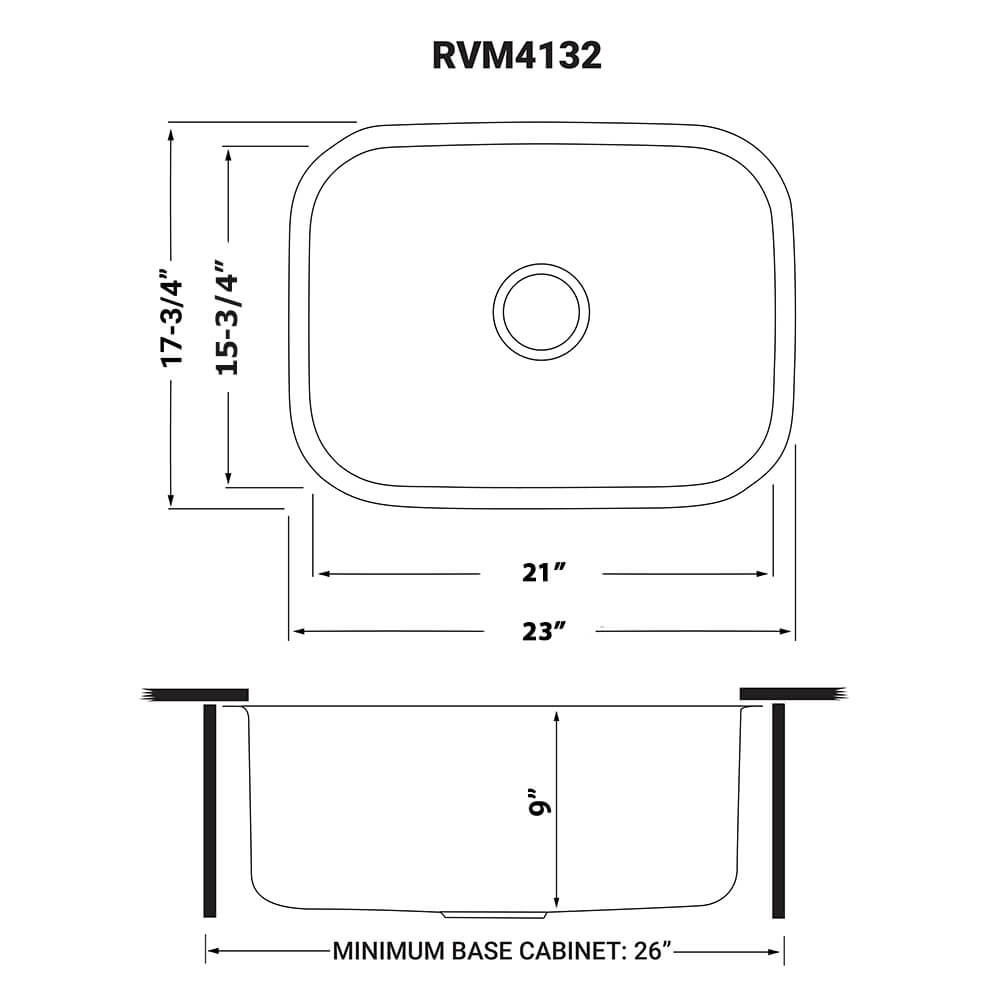 Ruvati 24-inch Undermount 16 Gauge Stainless Steel Kitchen Sink Single Bowl - RVM4132