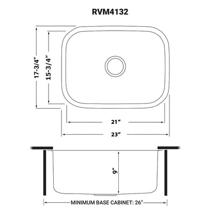 Ruvati 24-inch Undermount 16 Gauge Stainless Steel Kitchen Sink Single Bowl - RVM4132