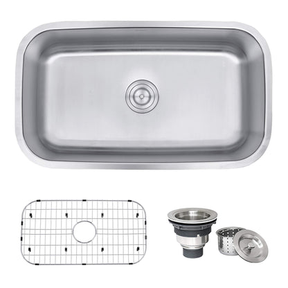 Ruvati 32-inch Undermount 16 Gauge Stainless Steel Kitchen Sink Single Bowl - RVM4200