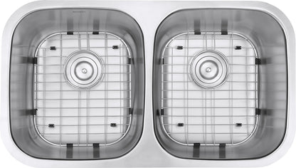 Ruvati 32-inch Undermount 50/50 Double Bowl 16 Gauge Stainless Steel Kitchen Sink - RVM4300