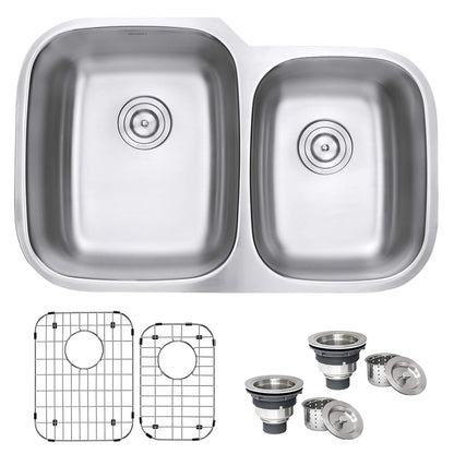 Ruvati 32-inch Undermount 60/40 Double Bowl 16 Gauge Stainless Steel Kitchen Sink - RVM4310