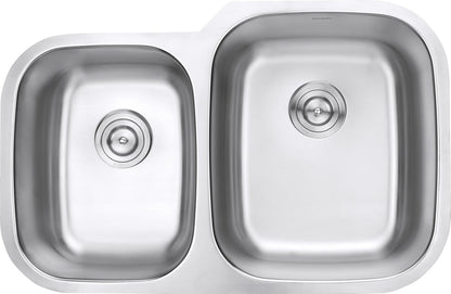 Ruvati 32-inch Undermount 40/60 Double Bowl 16 Gauge Stainless Steel Kitchen Sink - RVM4315