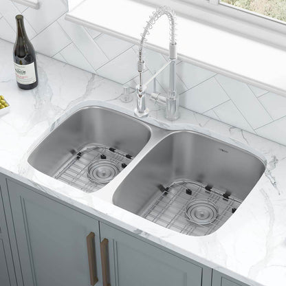 Ruvati 32-inch Undermount 40/60 Double Bowl 16 Gauge Stainless Steel Kitchen Sink - RVM4315