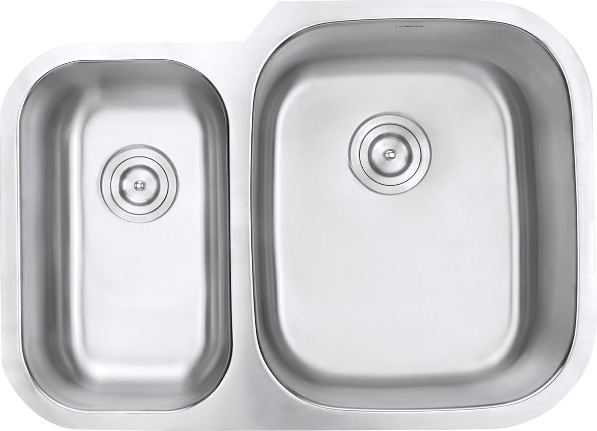 Ruvati 29-inch Undermount 40/60 Double Bowl 16 Gauge Stainless Steel Kitchen Sink - RVM4505