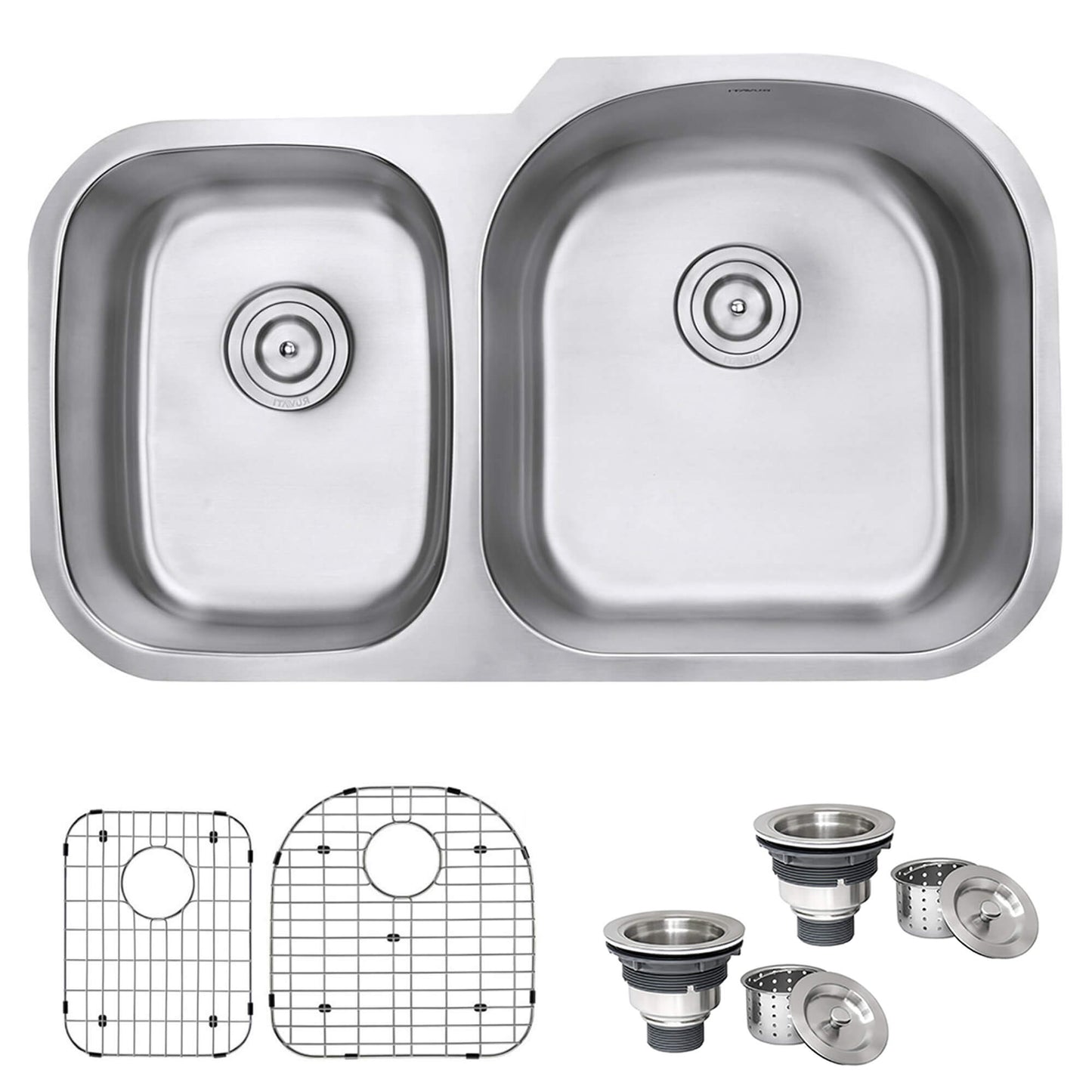 Ruvati 34-inch Undermount 40/60 Double Bowl 16 Gauge Stainless Steel Kitchen Sink - RVM4605