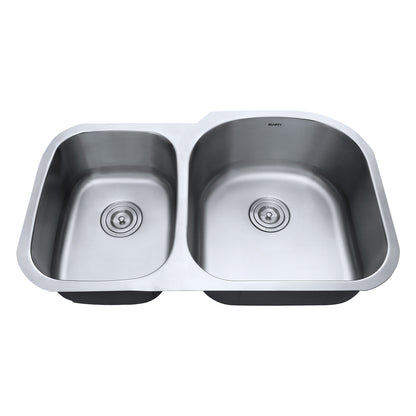 Ruvati 34-inch Undermount 40/60 Double Bowl 16 Gauge Stainless Steel Kitchen Sink - RVM4605