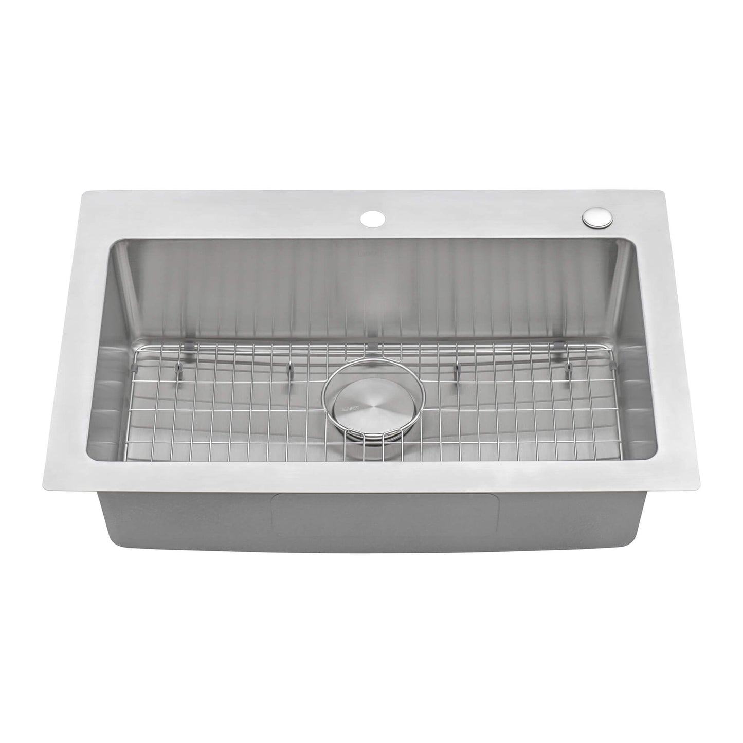 Ruvati 33 x 22 inch Drop-in Topmount Kitchen Sink 16 Gauge Stainless Steel Single Bowl - RVM5001