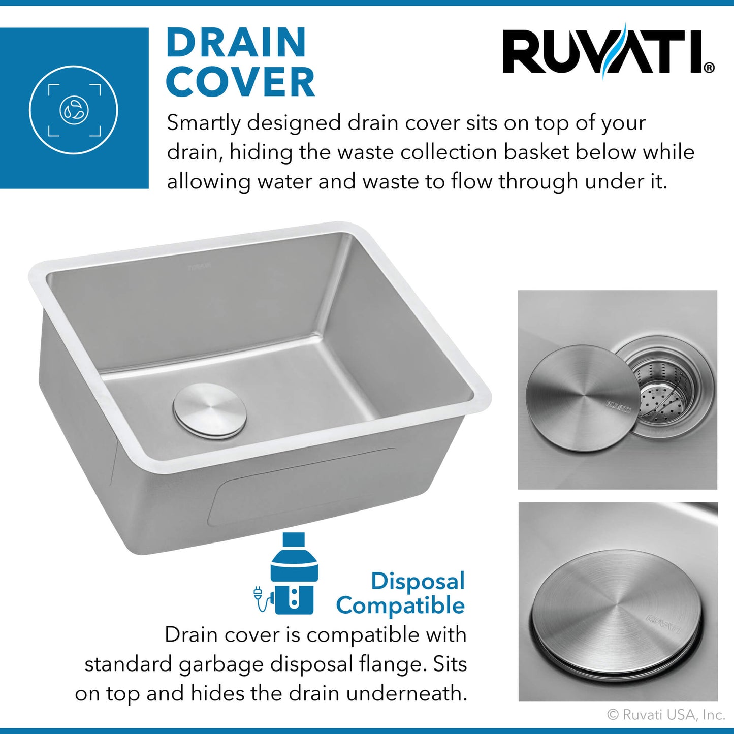 Ruvati 20-inch Undermount Bar Prep Kitchen Sink 16 Gauge Stainless Steel Single Bowl - RVM5020