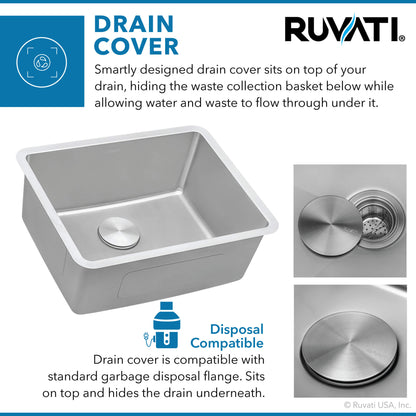 Ruvati 20-inch Undermount Bar Prep Kitchen Sink 16 Gauge Stainless Steel Single Bowl - RVM5020