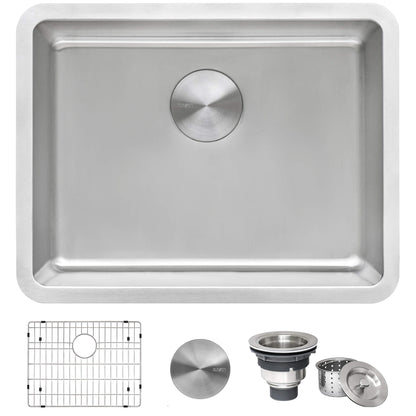 Ruvati 20-inch Undermount Bar Prep Kitchen Sink 16 Gauge Stainless Steel Single Bowl - RVM5020