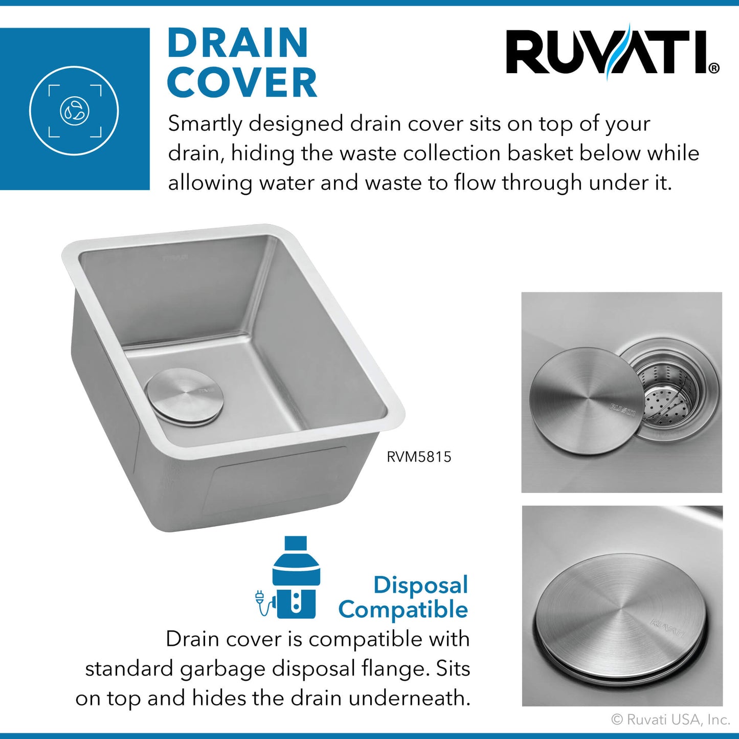 Ruvati 15-inch Undermount Bar Prep Kitchen Sink 16 Gauge Stainless Steel Single Bowl - RVM5815