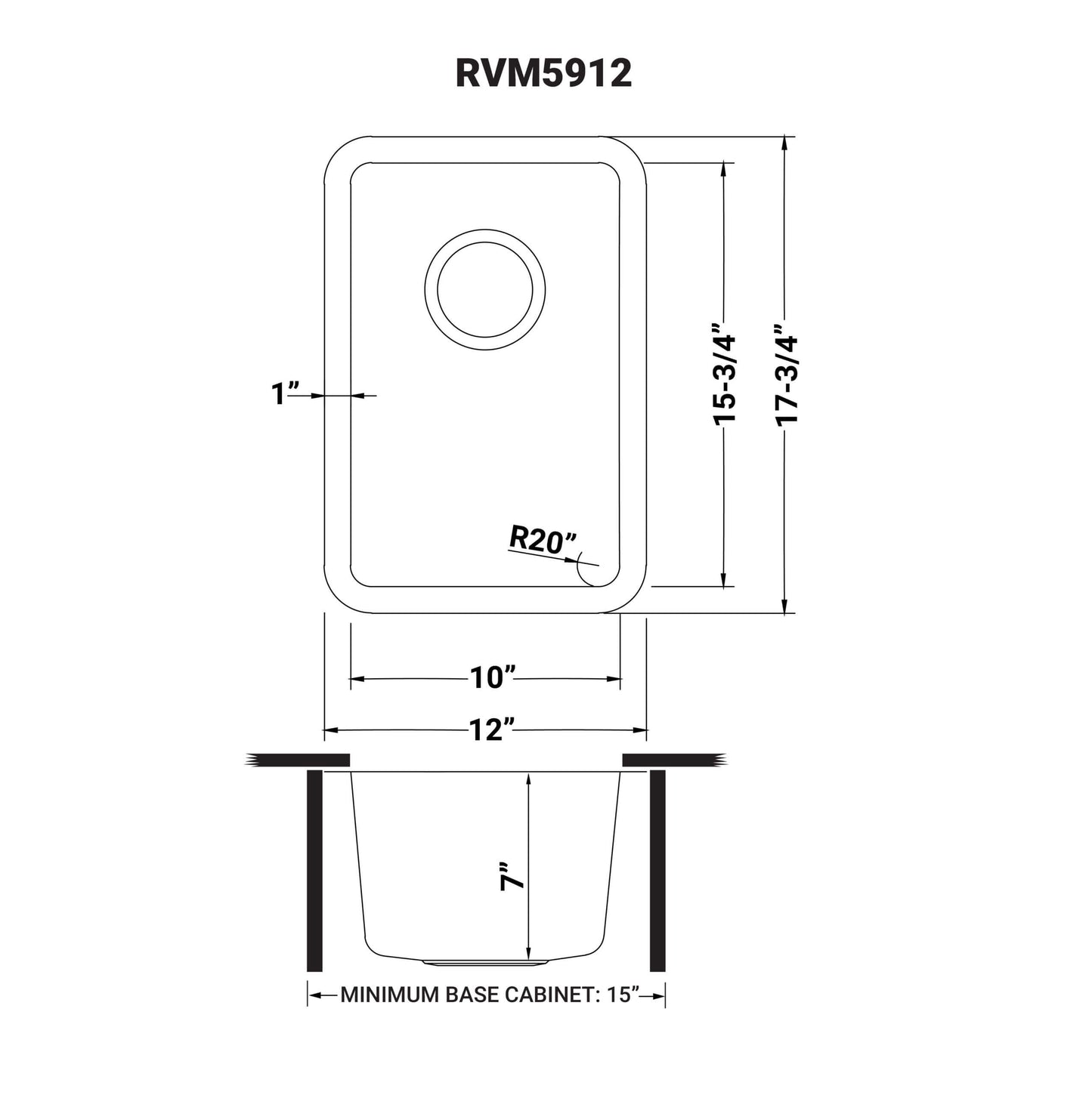 Ruvati 12-inch Undermount Bar Prep Kitchen Sink 16 Gauge Stainless Steel Single Bowl - RVM5912