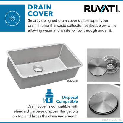 Ruvati 31-inch Undermount Kitchen Sink 16 Gauge Stainless Steel Single Bowl - RVM5931