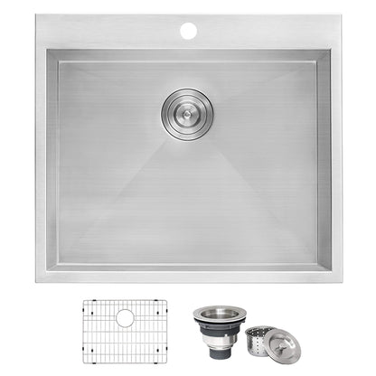 Ruvati Topmount Laundry Utility Sink 25" x 22" x 12" Deep 16 Gauge Stainless Steel - RVU6010