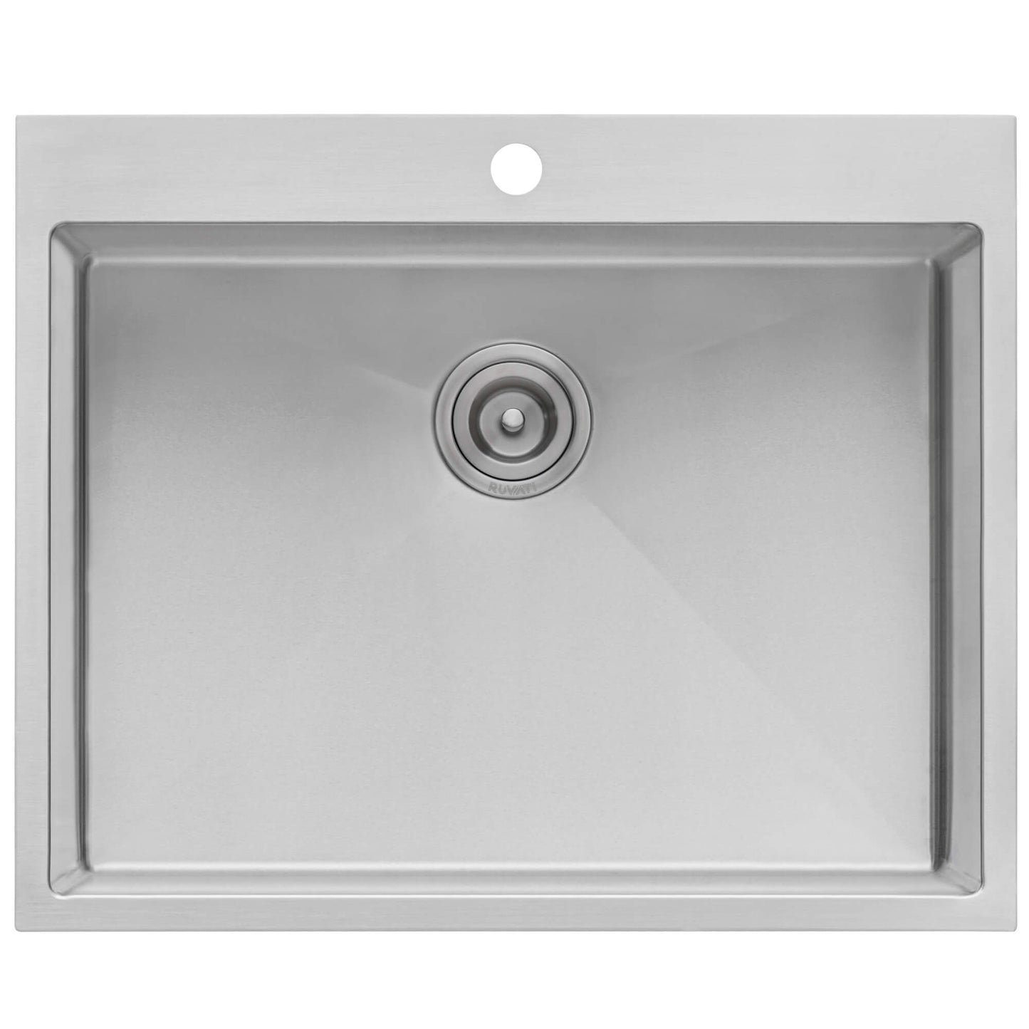 Ruvati Topmount Laundry Utility Sink 27 x 22 x 12 inch Rounded Corners Deep 16 Gauge Stainless Steel - RVU6027