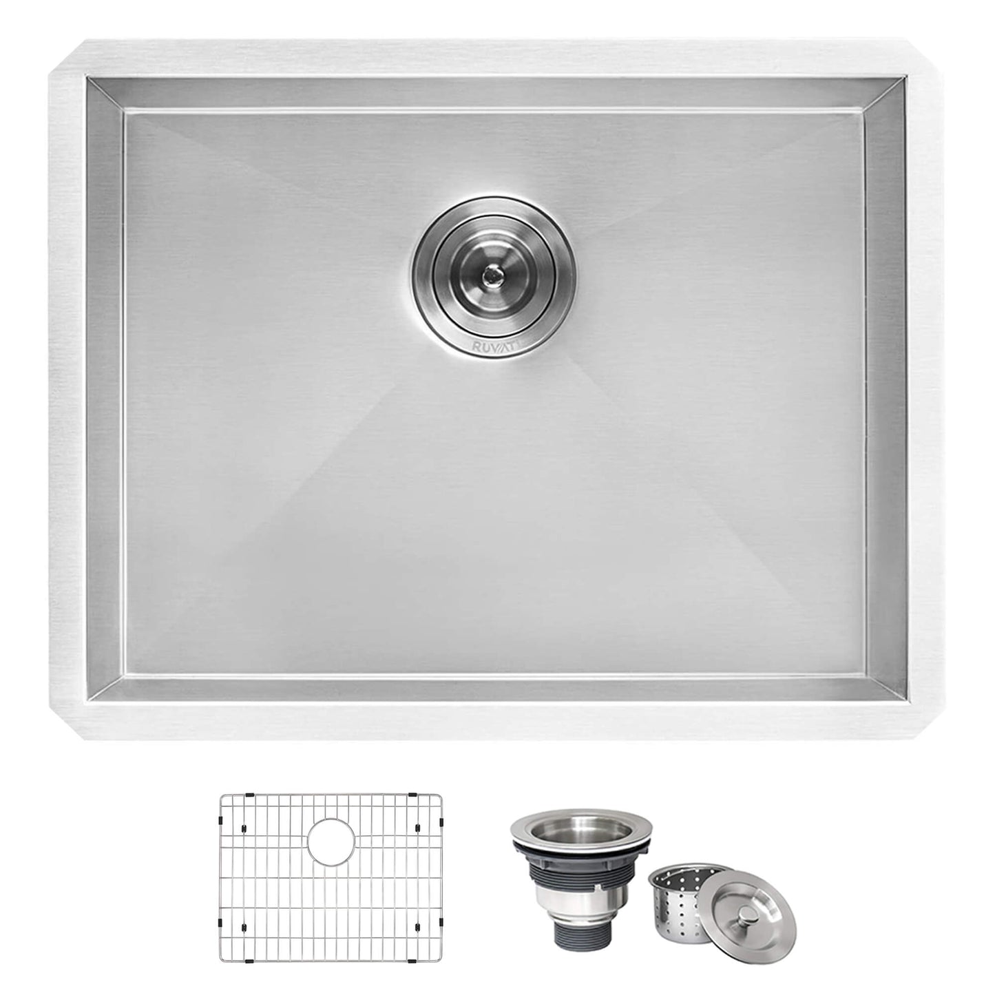 Ruvati 21" x 18" x 12" Deep Laundry Utility Sink Undermount 16 Gauge Stainless Steel - RVU6121