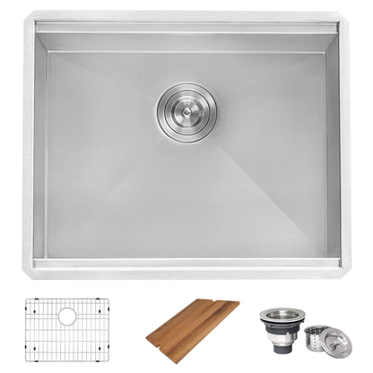 Ruvati 21 x 19 x 12 inch Deep Laundry Utility Workstation Sink Undermount 16 Gauge - RVU6321