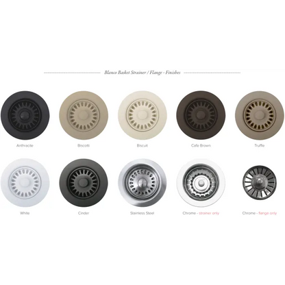 Optional Matching Basket Strainers and Flange Finishes for Blanco Silgranit Sinks