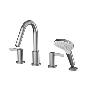 TOTO® GF Two Lever Handle Deck-Mount Roman Tub Filler Trim with Handshower - TBG11202UA