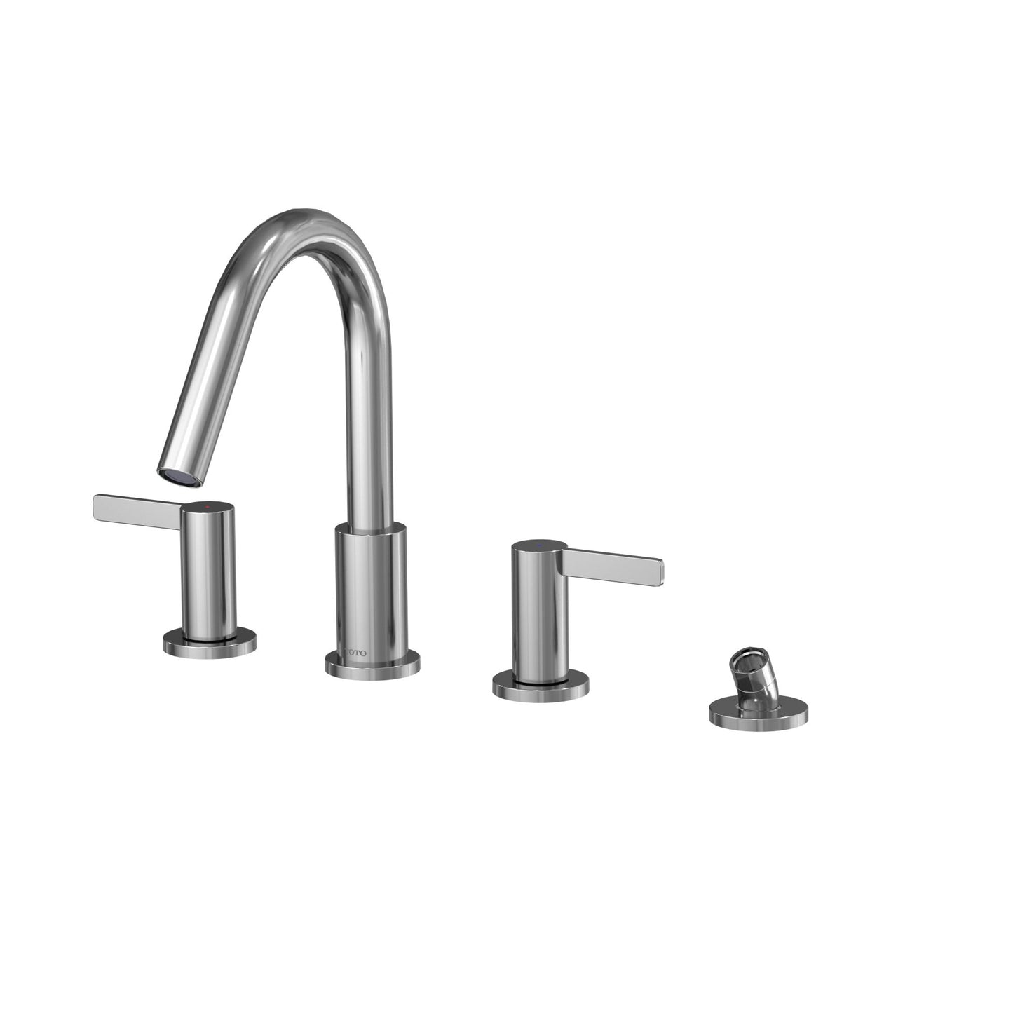 TOTO® GF Two Lever Handle Deck-Mount Roman Tub Filler Trim with Handshower - TBG11202UA