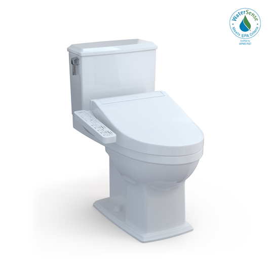 TOTO® WASHLET®+ Connelly® Two-Piece Elongated Dual Flush 1.28 and 0.9 GPF Toilet and WASHLET C2 Bidet Seat, Cotton White - MW4943074CEMFG#01