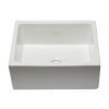 Alfi brand AB2418HS 24 inch Reversible Smooth / Fluted Single Bowl Fireclay Farm Sink