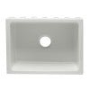 Alfi brand AB2418HS 24 inch Reversible Smooth / Fluted Single Bowl Fireclay Farm Sink