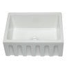 Alfi brand AB2418HS 24 inch Reversible Smooth / Fluted Single Bowl Fireclay Farm Sink