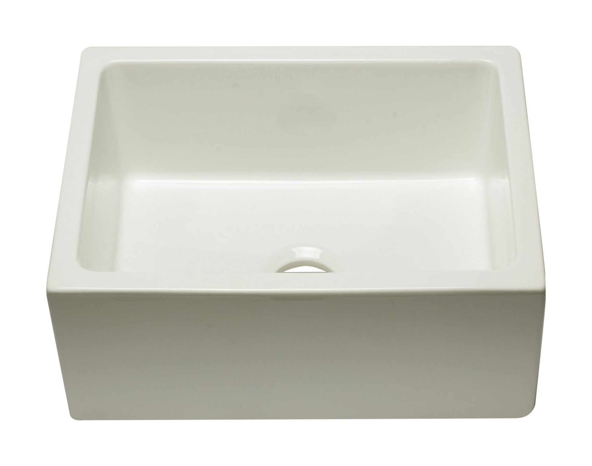 Alfi brand AB2418HS 24 inch Reversible Smooth / Fluted Single Bowl Fireclay Farm Sink