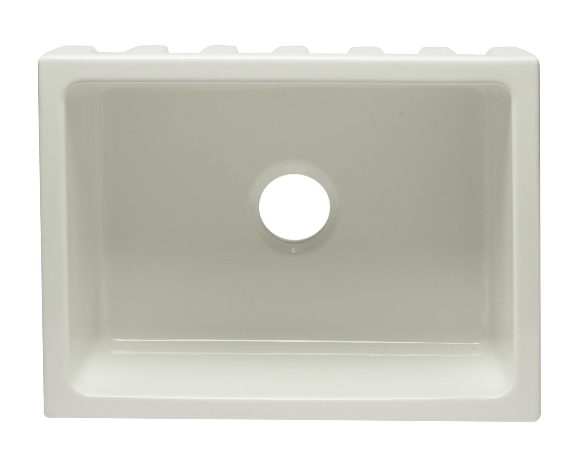 Alfi brand AB2418HS 24 inch Reversible Smooth / Fluted Single Bowl Fireclay Farm Sink