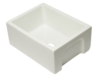 Alfi brand AB2418HS 24 inch Reversible Smooth / Fluted Single Bowl Fireclay Farm Sink