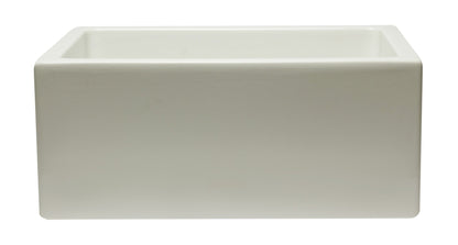 Alfi brand AB2418HS 24 inch Reversible Smooth / Fluted Single Bowl Fireclay Farm Sink