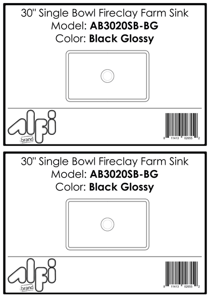 Alfi brand AB3020SB 30 inch Reversible Single Fireclay Farmhouse Kitchen Sink