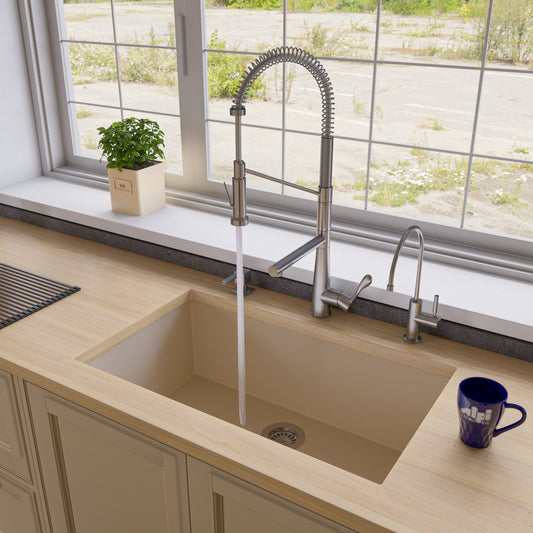 Alfi brand AB3322UM 33" Single Bowl Undermount Granite Composite Kitchen Sink