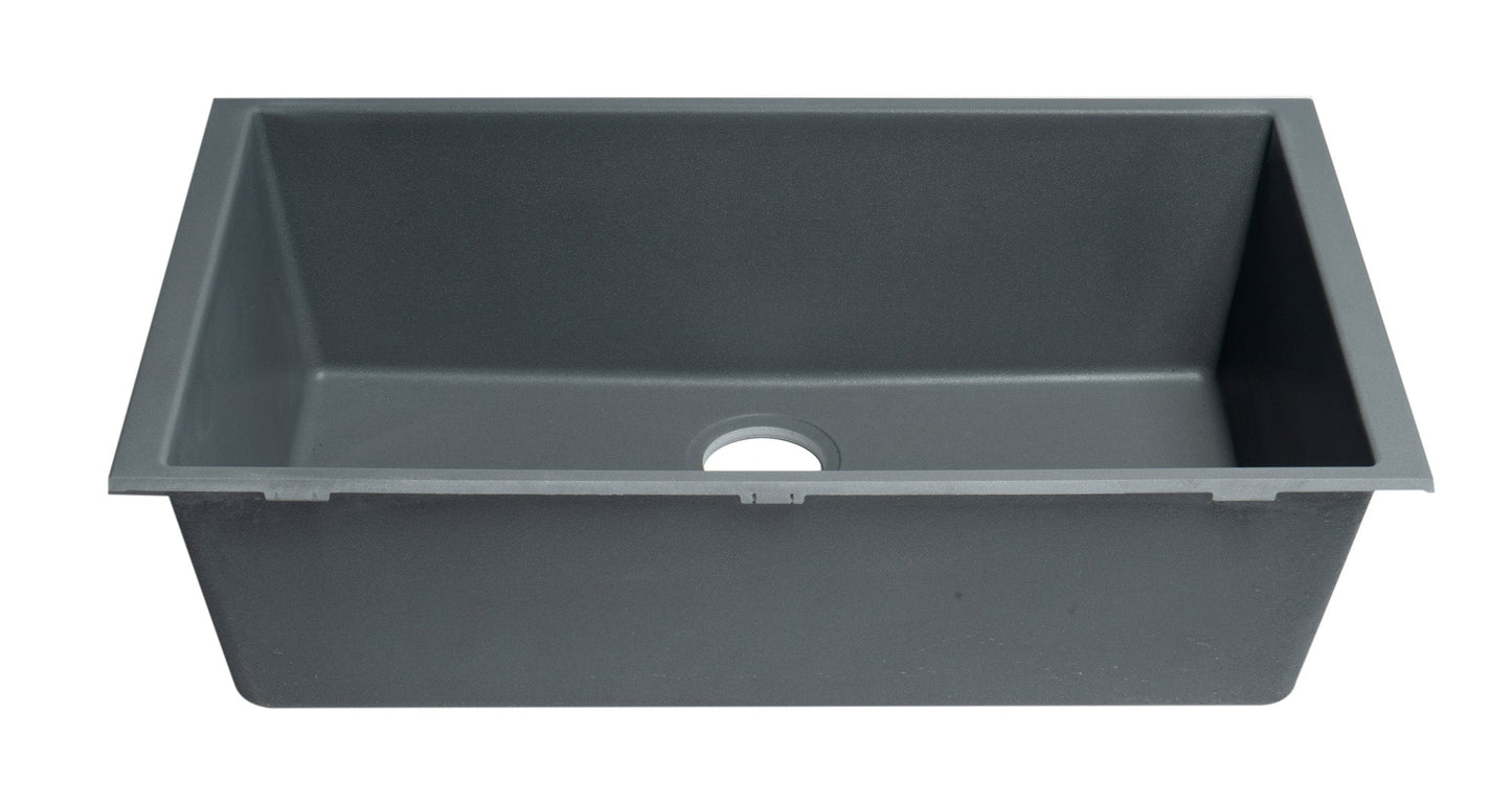 Alfi brand AB3322UM 33" Single Bowl Undermount Granite Composite Kitchen Sink