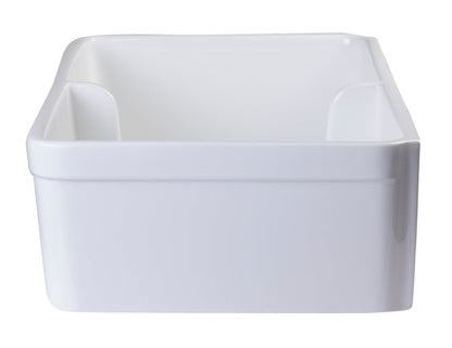 ALFI brand AB5123-W White 32" Short Wall Double Bowl Lip Apron Fireclay Farmhouse Kitchen Sink