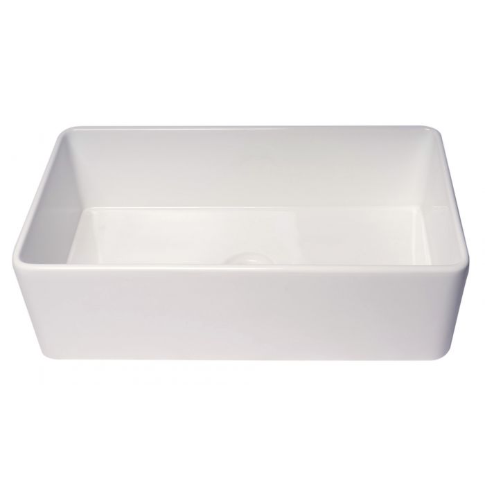 Alfi brand ABF3318S Smooth Apron 33" x 18" Single Bowl Fireclay Farm Sink