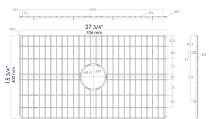 Alfi brand ABGR30 Solid Stainless Steel Kitchen Sink Grid for ABF3018 Sink