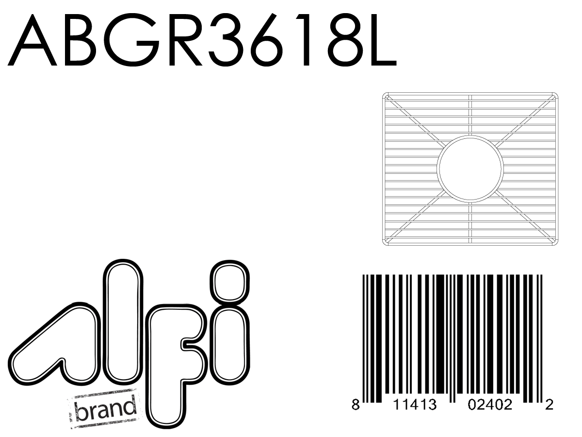 Alfi brand ABGR3618L Stainless Steel Kitchen Sink Grid For Large Side of AB3618DB, AB3618ARCH