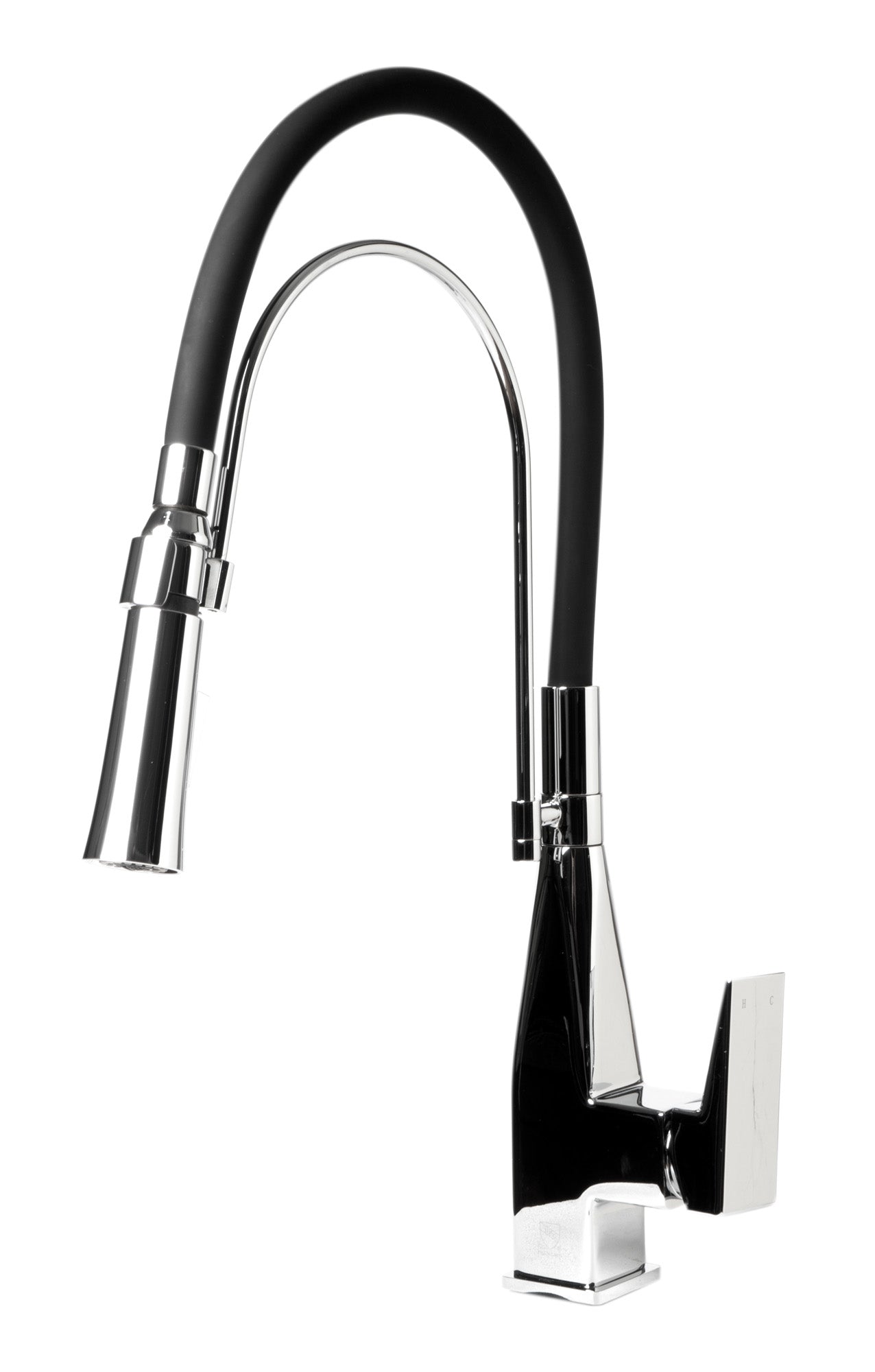 ALFI brand ABKF3023 Square Kitchen Faucet with Black Rubber Stem