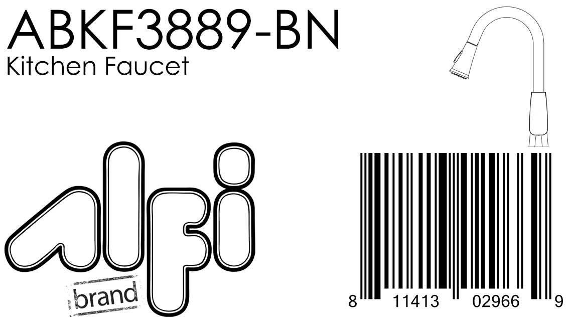 Alfi brand ABKF3889 Square Gooseneck Pull Down Kitchen Faucet