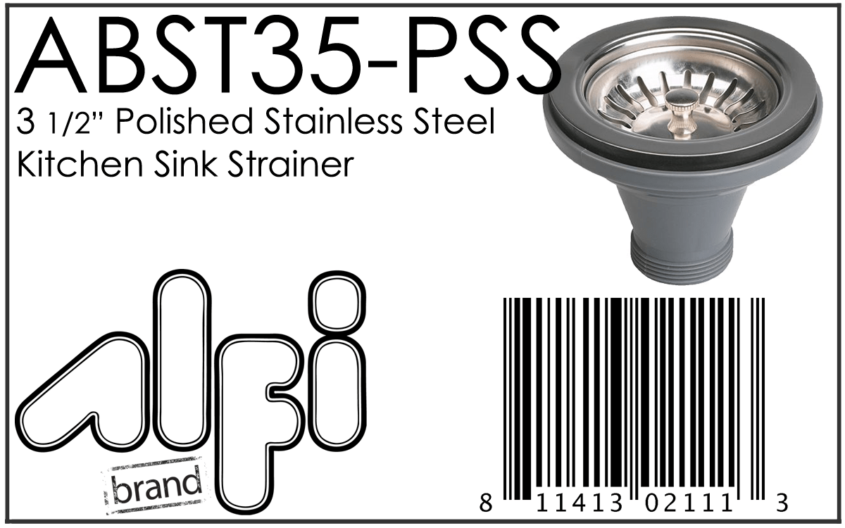 Alfi brand ABST35 Stainless Steel 3 1/2" Basket Strainer Drain